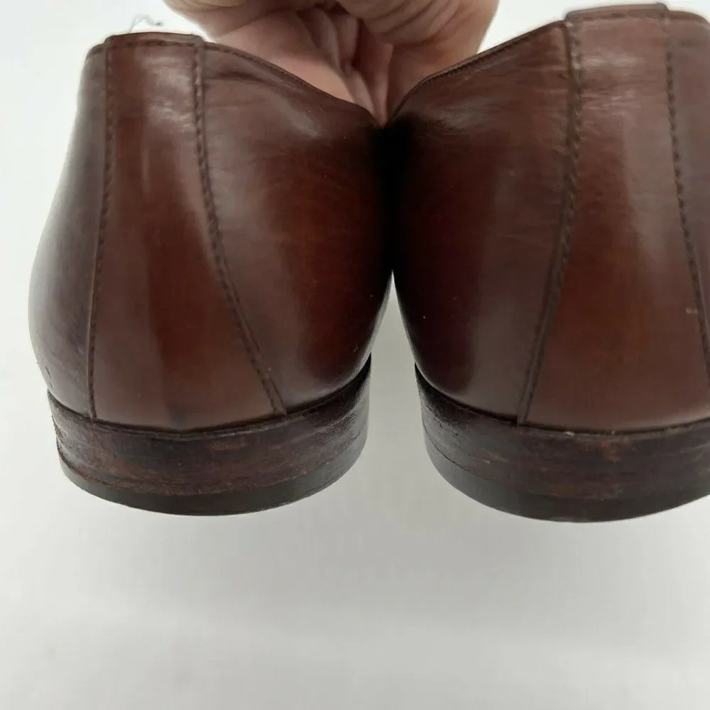 SALVATORE FERRAGAMO Brown Tassel Kiltie Loafer Slip on DRESS SHOES 7 1/2 D Italy